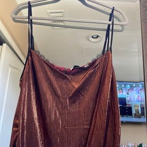 By Egreis metallic burgundy dress